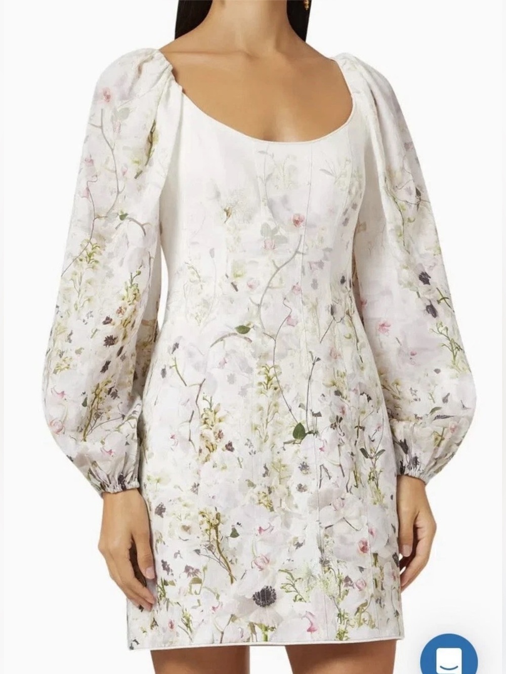Zimmermann Dancer Panelled Mini Dress in Pastel Floral Print AU Sz 1/US 6